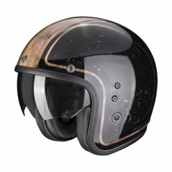 Promo ???? Custom Scorpion Belfast Evo Retrol Helmet Black Brown ????