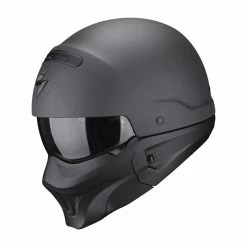 Best Pirce ⭐ Removable Chin Scorpion Exo Combat Evo Graphite Helmet Dark Grey ✨