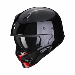 Deals ???? Removable Chin Scorpion Covert X Tanker Helmet Black Red ????