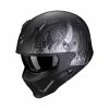 Best deal ???? Removable Chin Scorpion Covert X Tattoo Helmet Black Matt Silver ????
