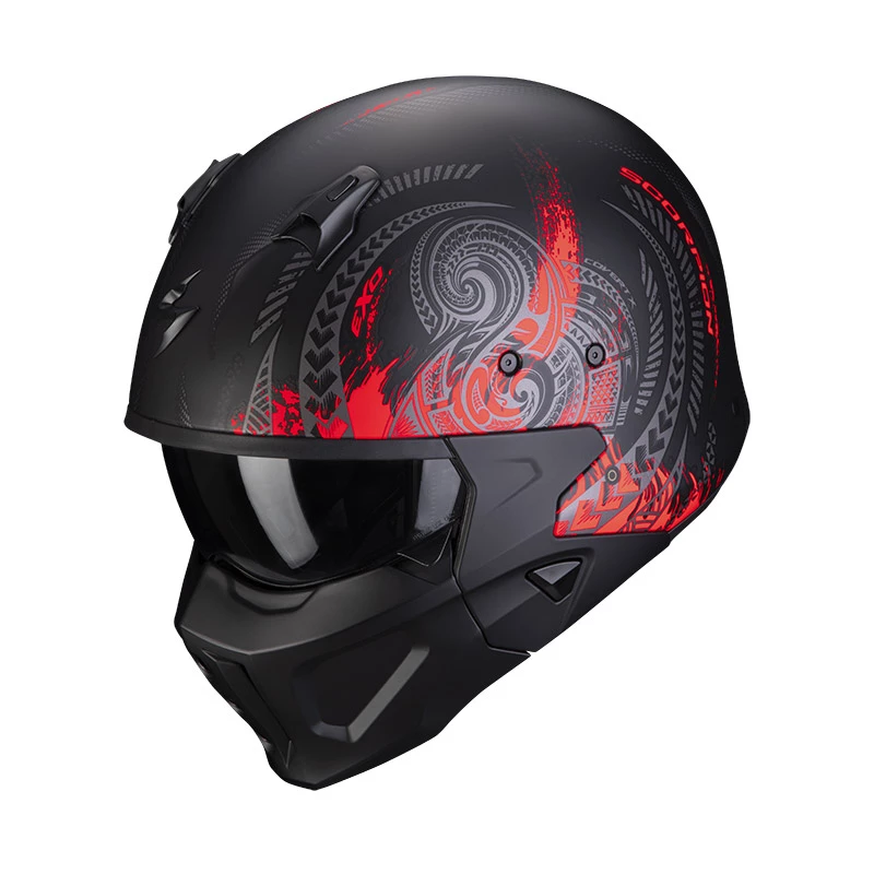 Buy ⭐ Removable Chin Scorpion Covert X Tattoo Helmet Black Matt Red ???? 3 Buy ⭐ Removable Chin Scorpion Covert X Tattoo Helmet Black Matt Red ????