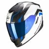 Best Sale ???? Fiber Scorpion Exo 1400 Air Fortuna Helmet White Blue ✨ -Scorpion Shop scorpion exo1400air fortuna blubianco