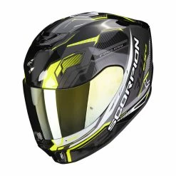 Outlet ???? Plastic Scorpion Exo 391 Haut Helmet Black Silver Yellow ????