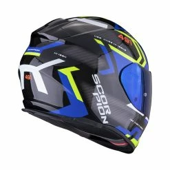 Flash Sale ???? Plastic Scorpion Exo 491 Spin Helmet Black Blue Yellow ???? -Scorpion Shop scorpion exo491 spin blu 3
