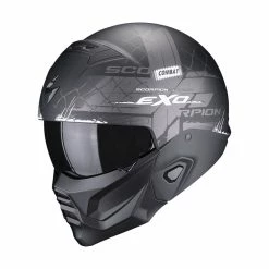 Best Pirce ???? Removable Chin Scorpion Exo Combat 2 Xenon Helmet Black Matt White ????