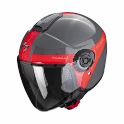 New ???? Plastic Scorpion Exo City 2 Short Helmet Grey Red ❤️