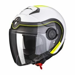 Budget ???? Plastic Scorpion Exo City Roll Helmet White Yellow Fluo ⭐