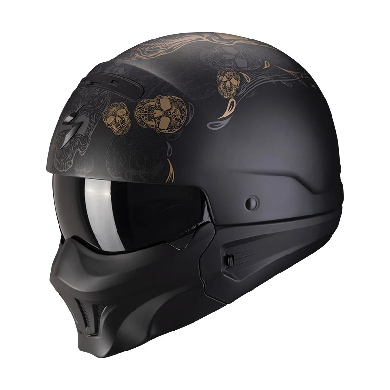 Brand new ???? Removable Chin Scorpion Exo Combat Evo Kalavera Helmet Black Gold ???? 3 Brand new ???? Removable Chin Scorpion Exo Combat Evo Kalavera Helmet Black Gold ????