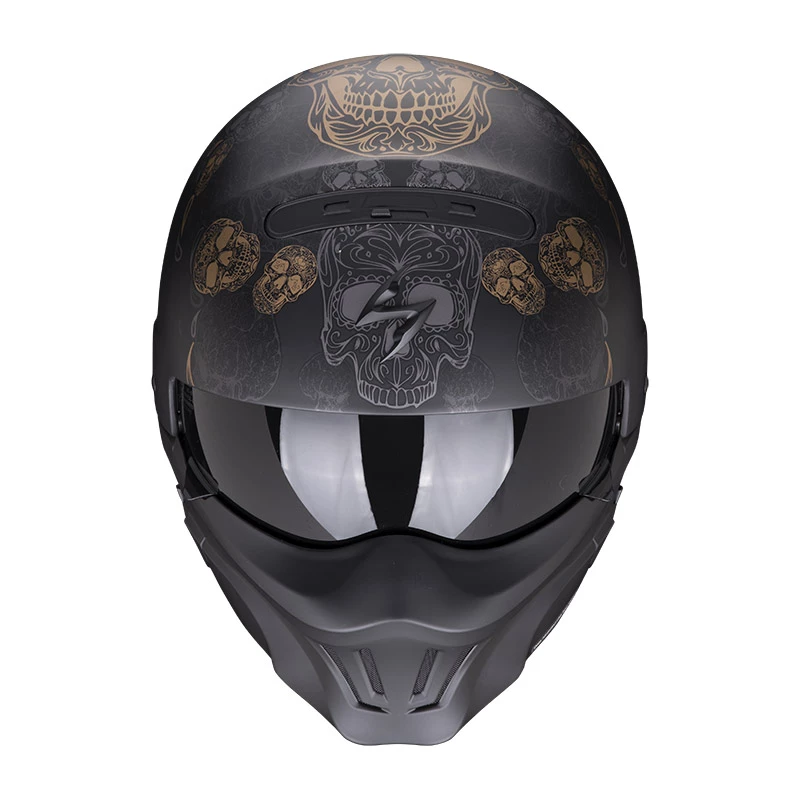 Brand new ???? Removable Chin Scorpion Exo Combat Evo Kalavera Helmet Black Gold ???? 4 Brand new ???? Removable Chin Scorpion Exo Combat Evo Kalavera Helmet Black Gold ???? - Image 2