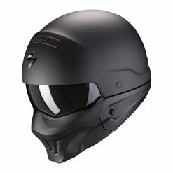 Cheap ???? Removable Chin Scorpion Exo Combat Evo Solid Helmet Black Matt ⌛