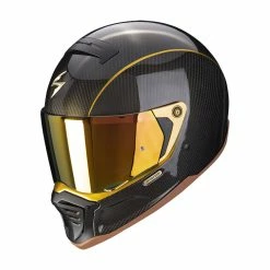 Best Sale ⭐ Fiber Scorpion Exo-hx1 Carbon Se Helmet Black Gold ❤️