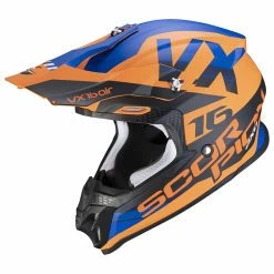 Hot Sale ???? Plastic Scorpion Vx-16 Air X Turn Helmet Orange Blue ????